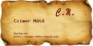 Czimer Máté névjegykártya