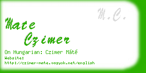 mate czimer business card